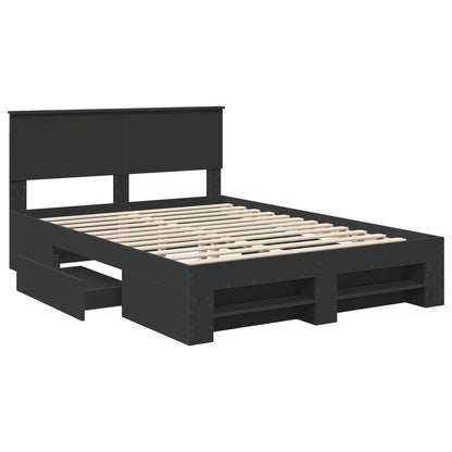 Struttura del letto Nero 150 x 200 cm Legno multistrato