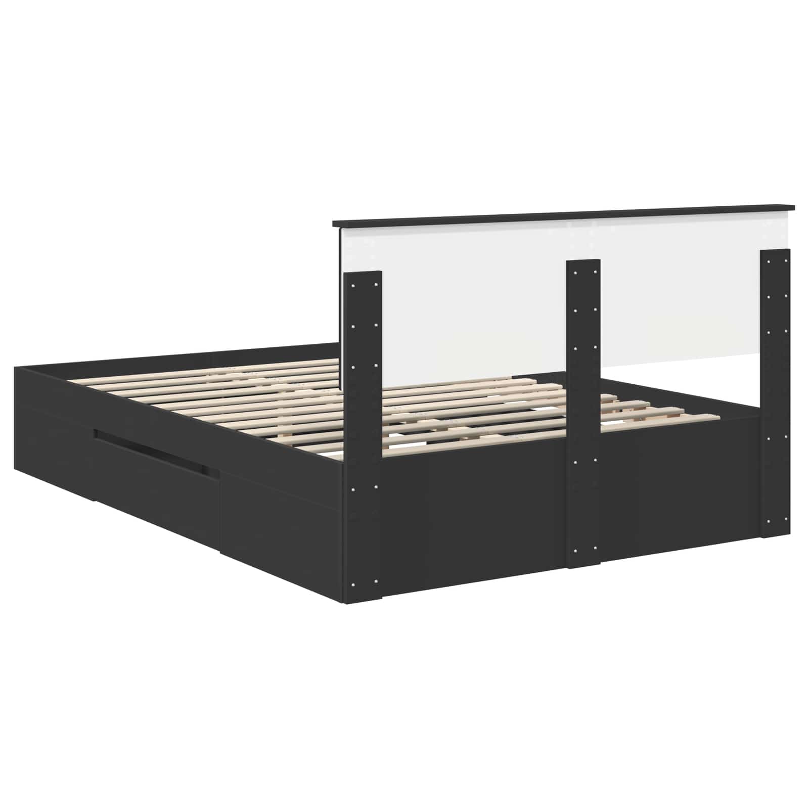 Struttura del letto Nero 150 x 200 cm Legno multistrato | homemem39