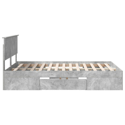 Struttura del letto con testiera Grigio cemento 150 x 200 cm