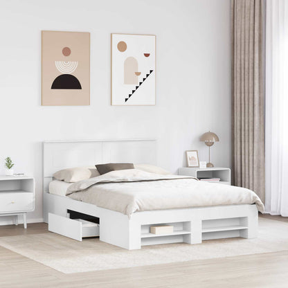 Struttura del letto Bianco 140 x 200 cm Legno multistrato