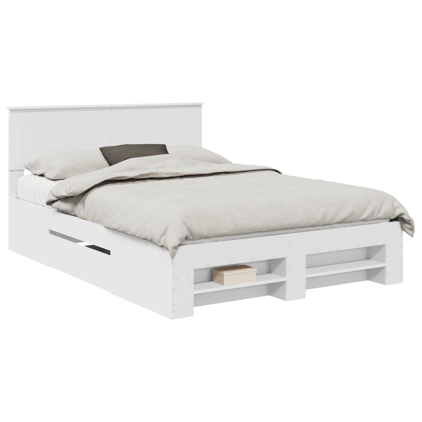 Struttura del letto Bianco 140 x 200 cm Legno multistrato