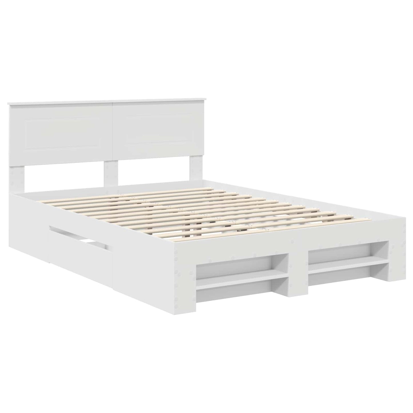 Struttura del letto Bianco 140 x 200 cm Legno multistrato