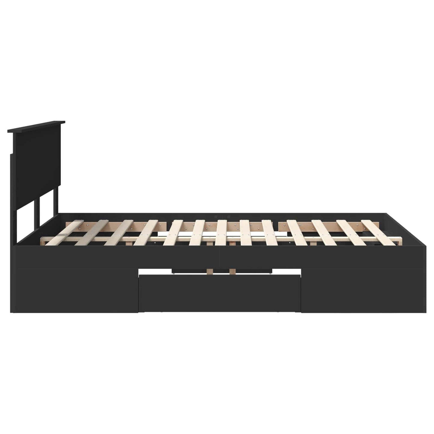 Struttura del letto Nero 140 x 200 cm Legno multistrato