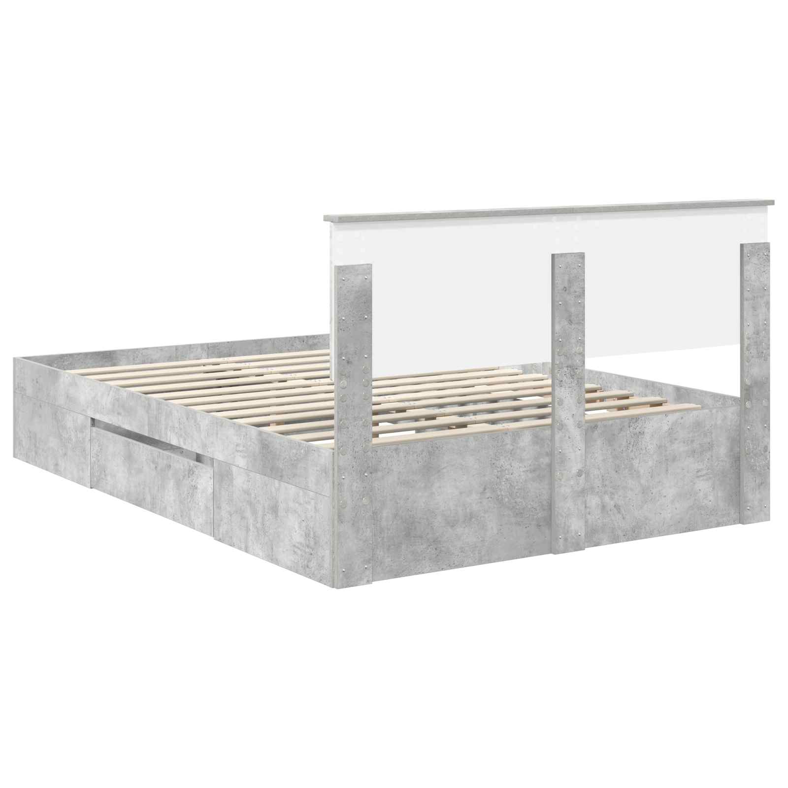 Struttura del letto con testiera Grigio cemento 140 x 200 cm | homemem39