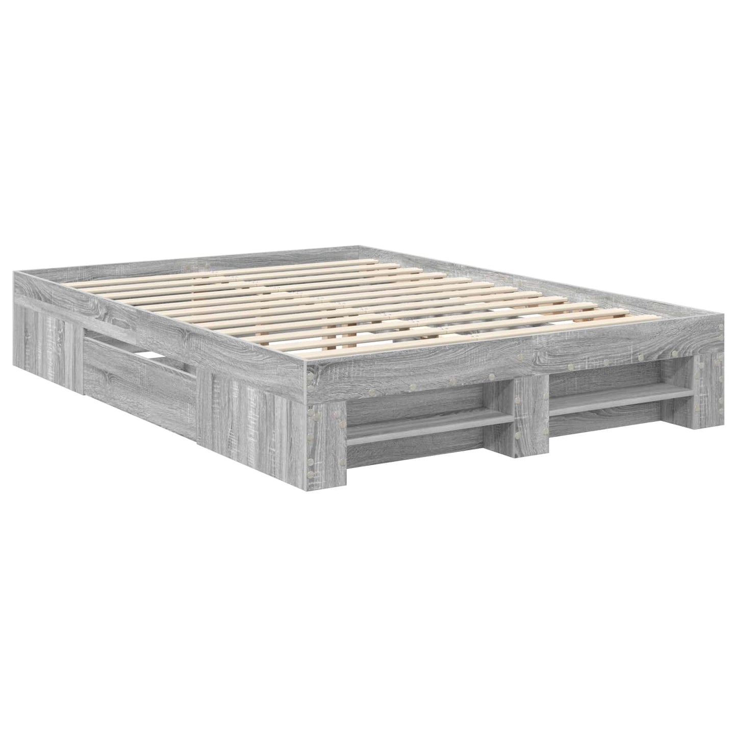 Struttura del letto con testiera Grigio Sonoma 140 x 200 cm