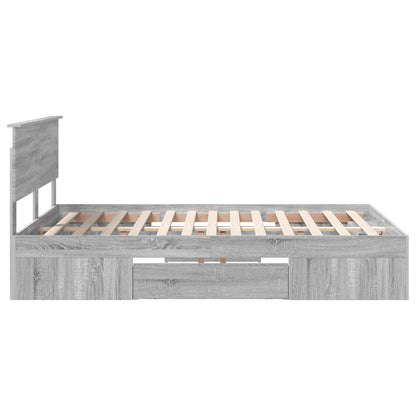 Struttura del letto con testiera Grigio Sonoma 140 x 200 cm