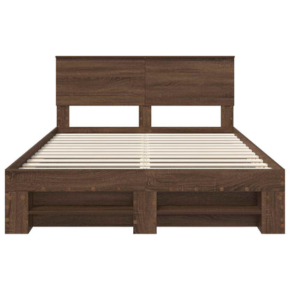 Struttura del letto con testiera Rovere Marrone 140 x 200 cm