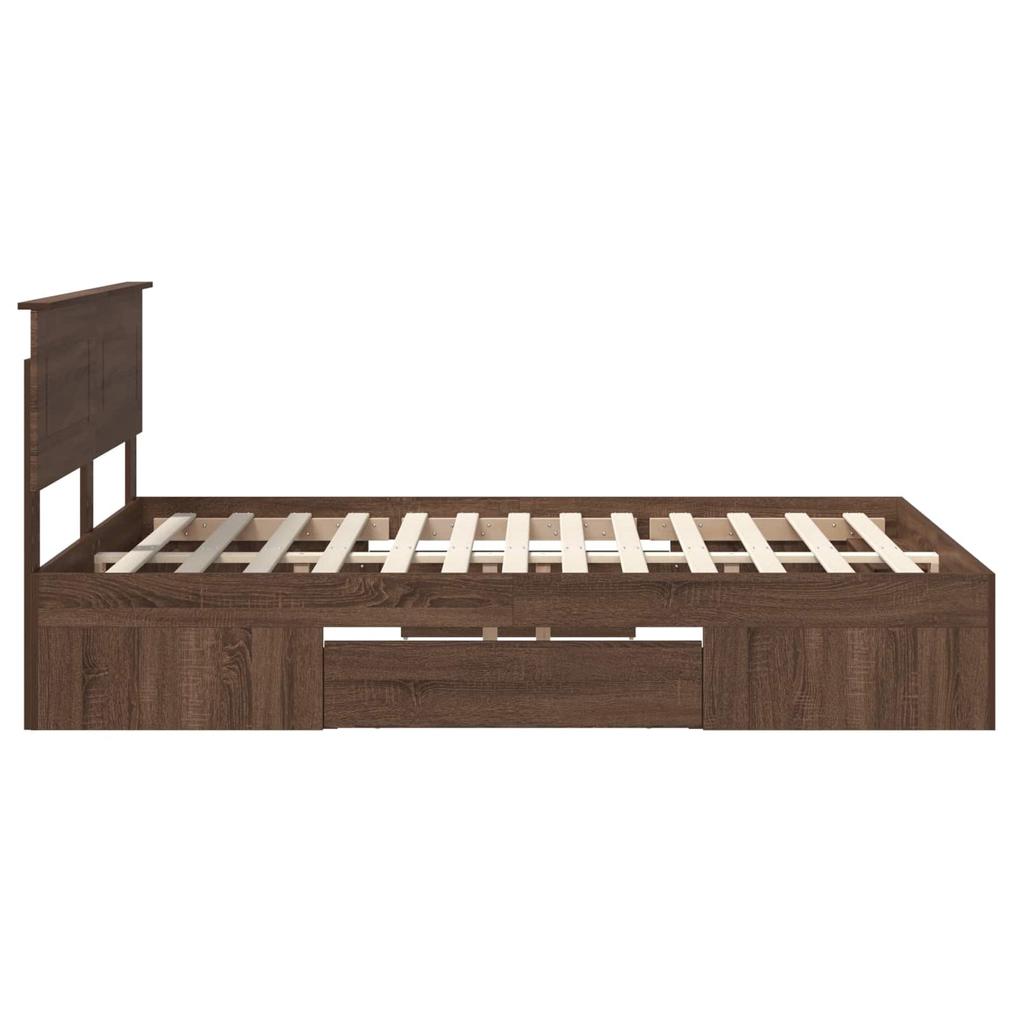 Struttura del letto con testiera Rovere Marrone 140 x 200 cm