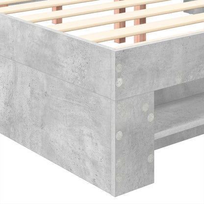 Struttura del letto con testiera Grigio cemento 140 x 200 cm