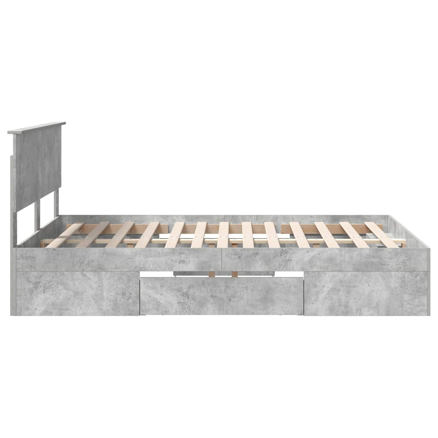 Struttura del letto con testiera Grigio cemento 140 x 200 cm