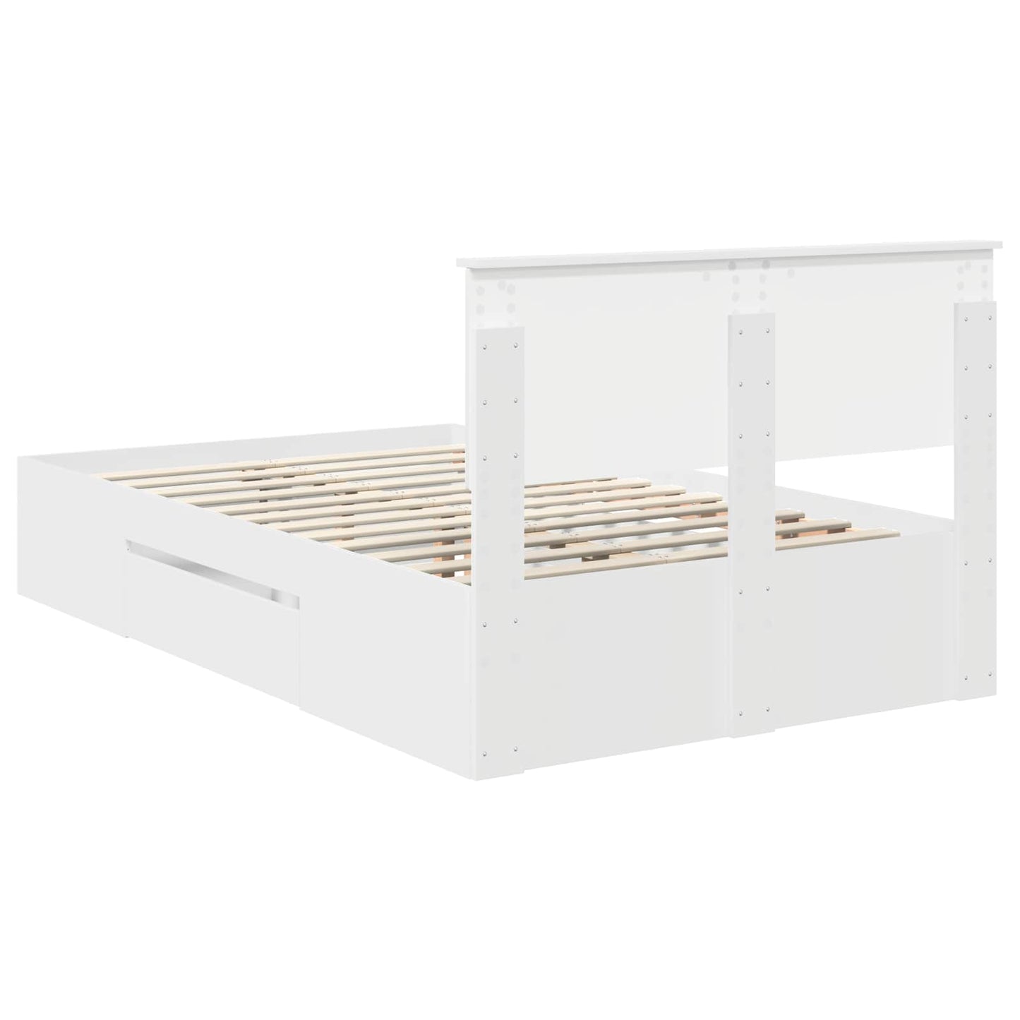 Struttura del letto Bianco 137 x 203 cm Legno multistrato | homemem39