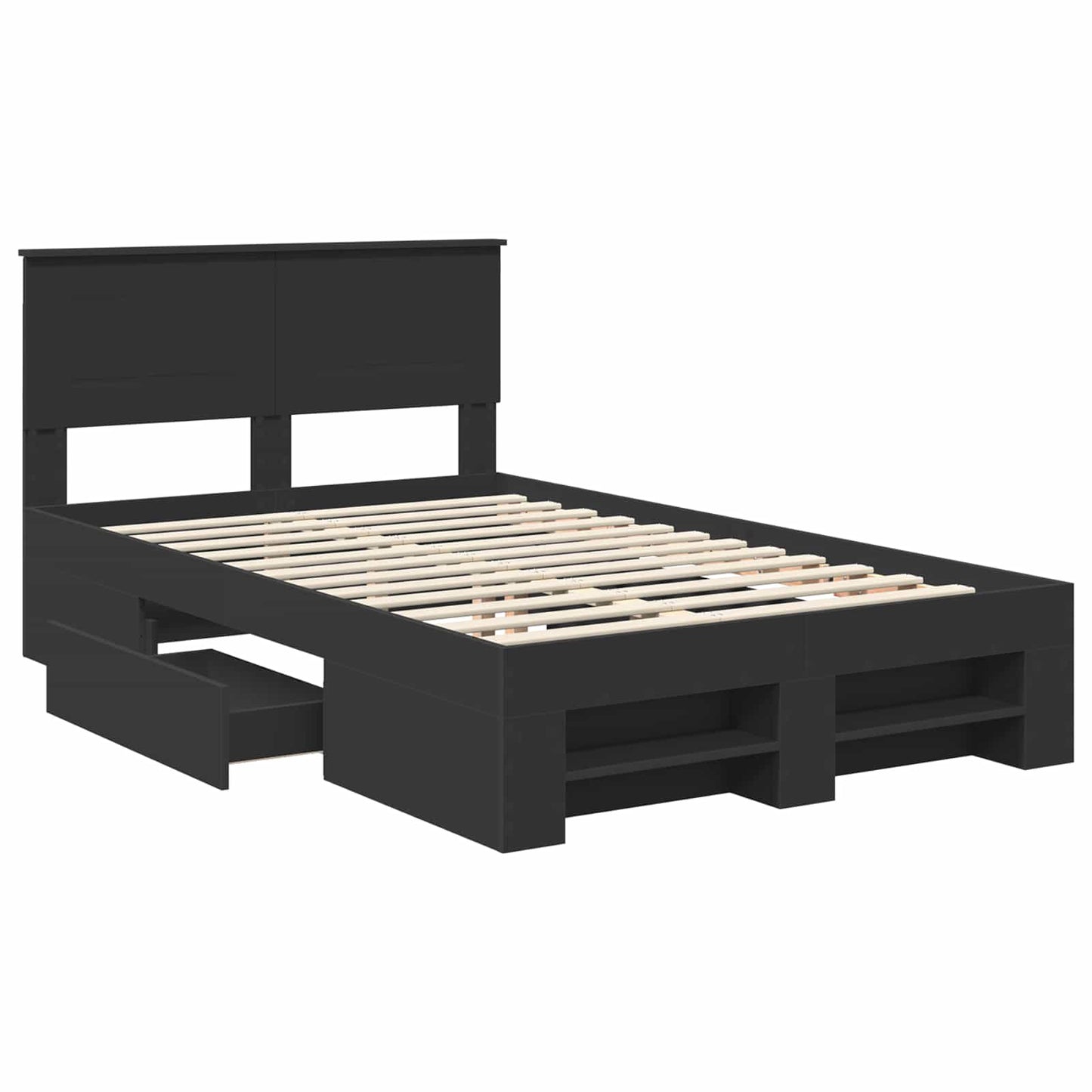 Struttura del letto Nero 137 x 203 cm Legno multistrato