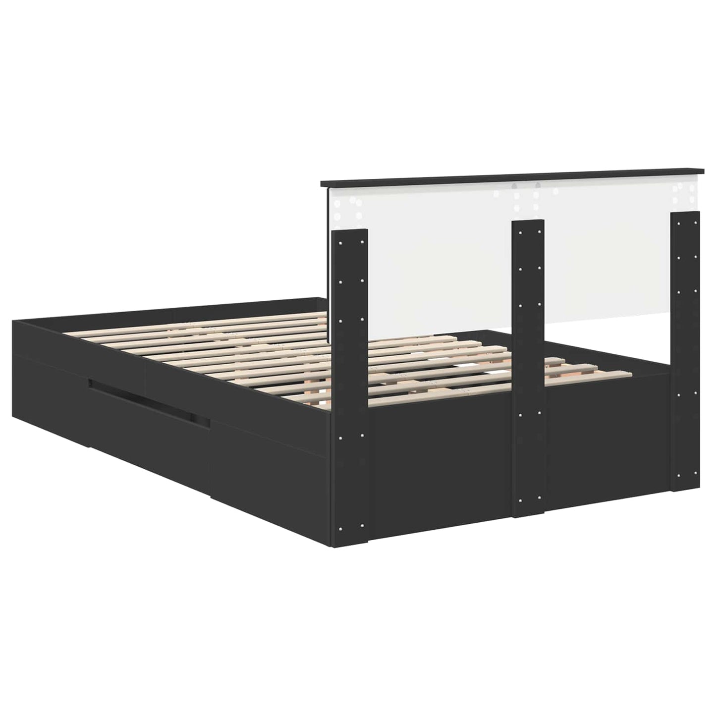 Struttura del letto Nero 137 x 203 cm Legno multistrato | homemem39