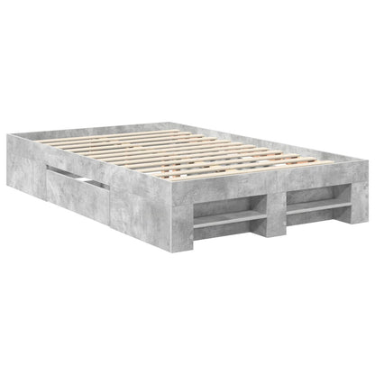 Struttura del letto con testiera Grigio cemento 137 x 203 cm