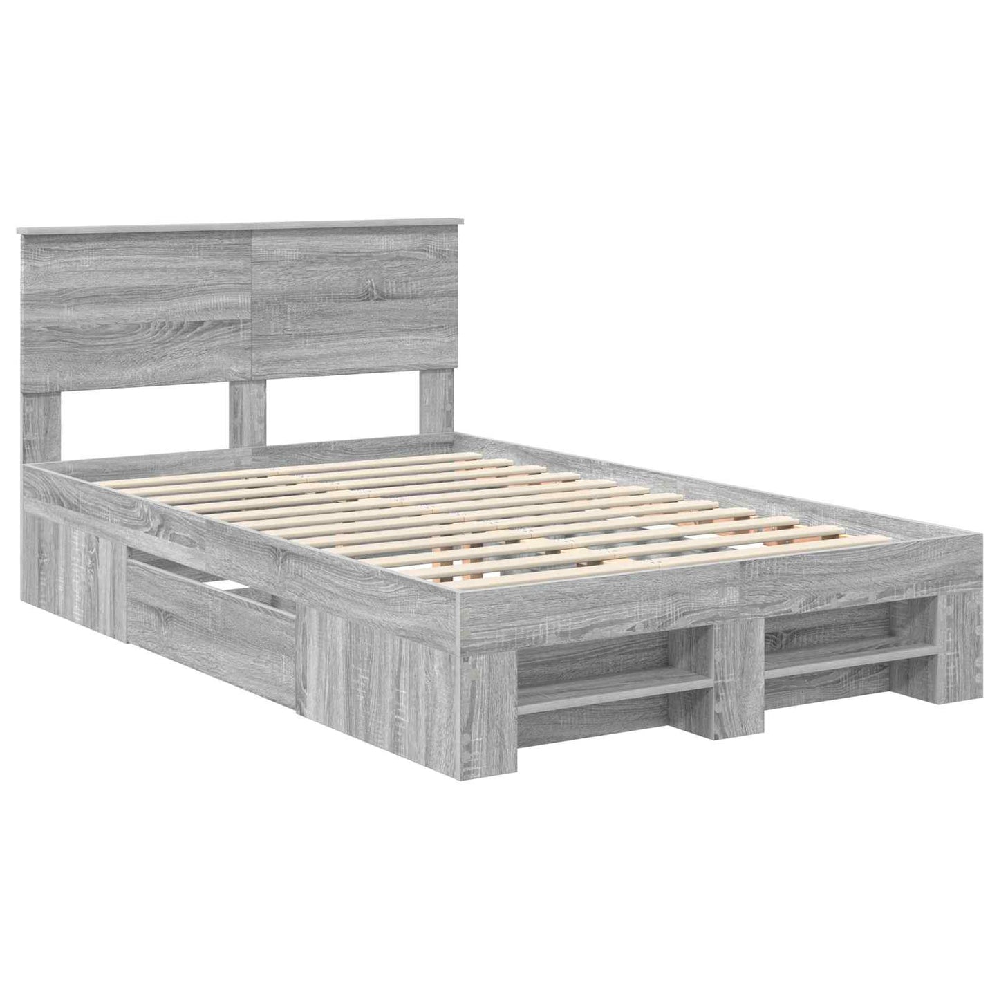 Struttura del letto con testiera Grigio Sonoma 137 x 203 cm | homemem39