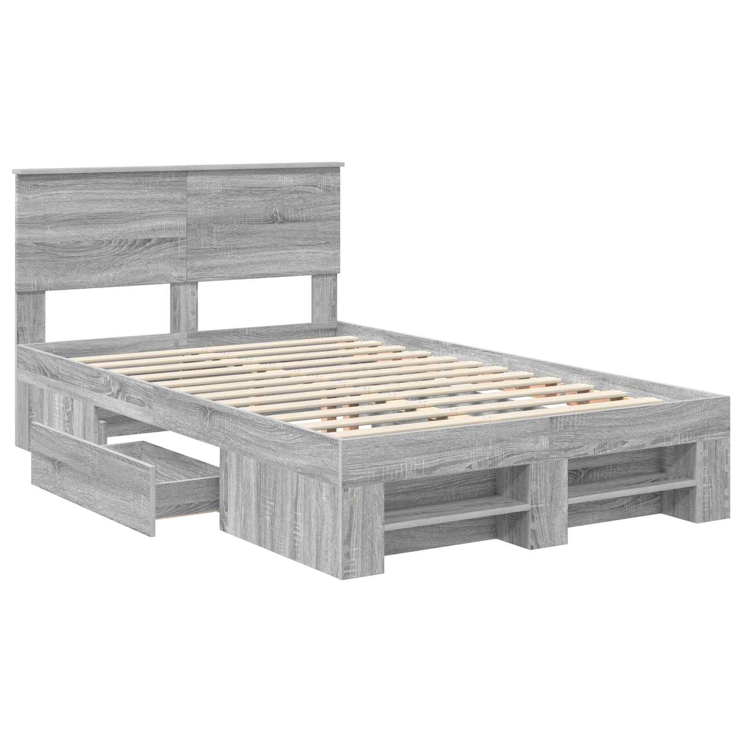 Struttura del letto con testiera Grigio Sonoma 137 x 203 cm | homemem39