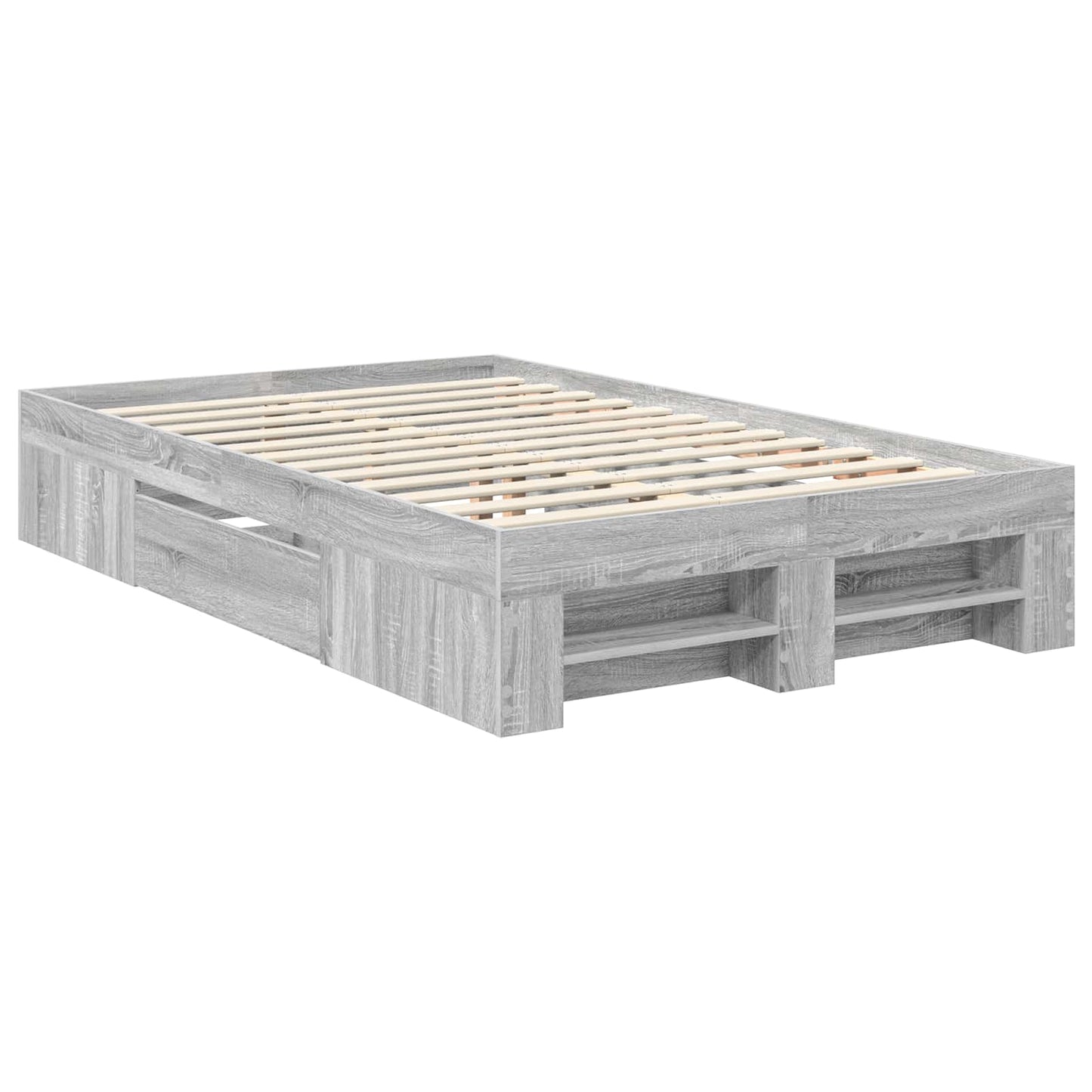 Struttura del letto con testiera Grigio Sonoma 137 x 203 cm | homemem39