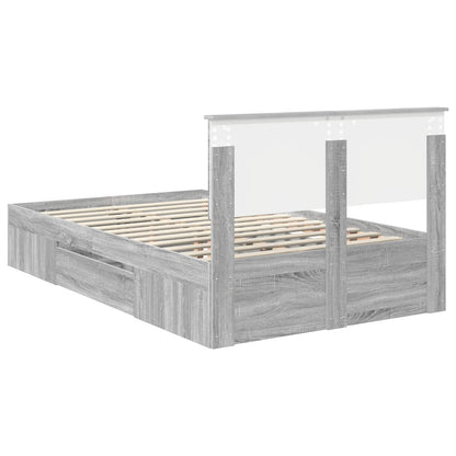 Struttura del letto con testiera Grigio Sonoma 137 x 203 cm | homemem39