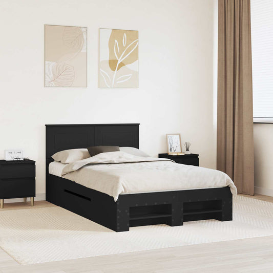 Struttura del letto Nero 120 x 200 cm Legno multistrato | homemem39