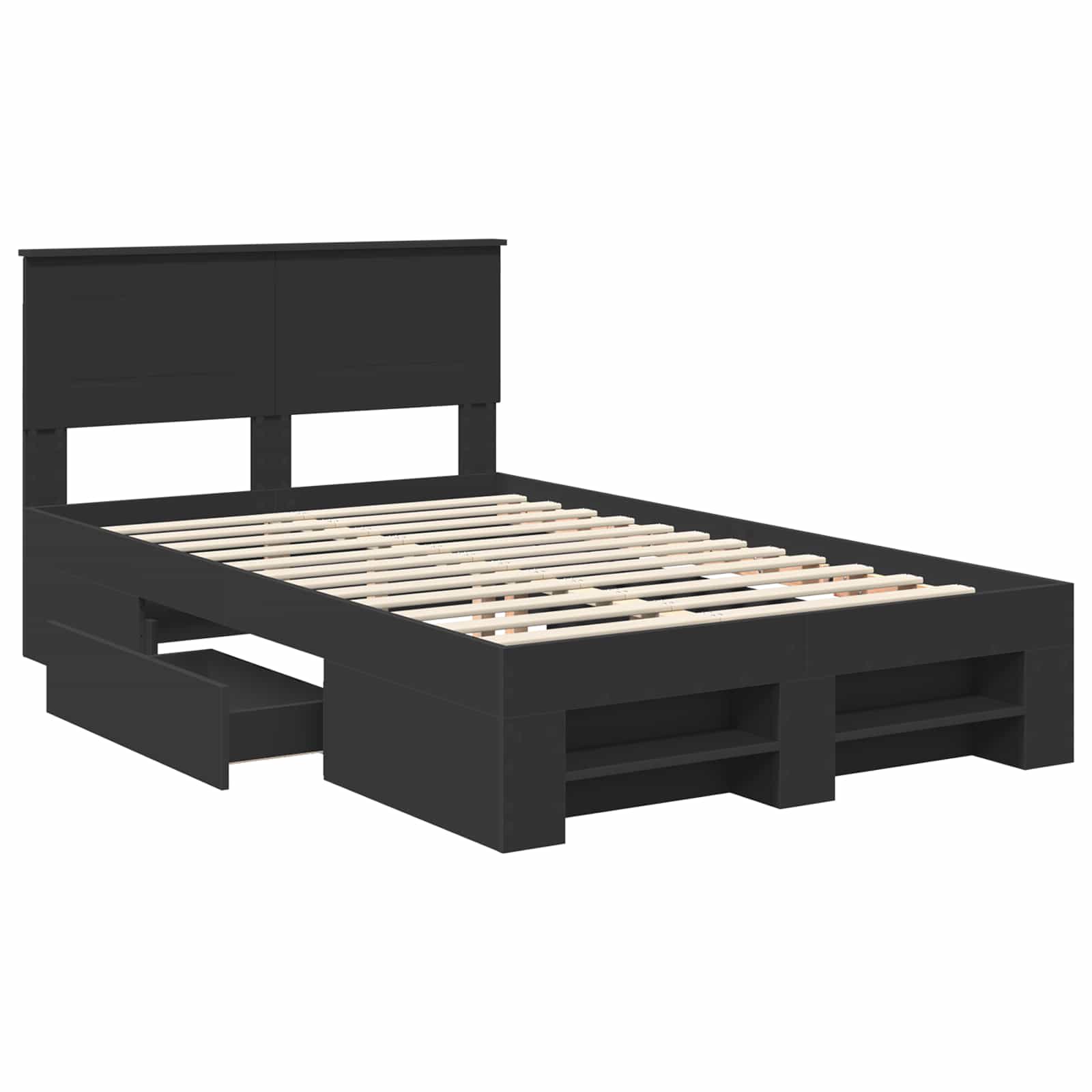 Struttura del letto Nero 120 x 200 cm Legno multistrato | homemem39