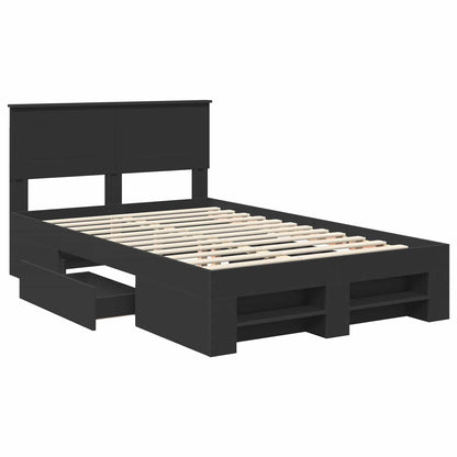 Struttura del letto Nero 120 x 200 cm Legno multistrato | homemem39
