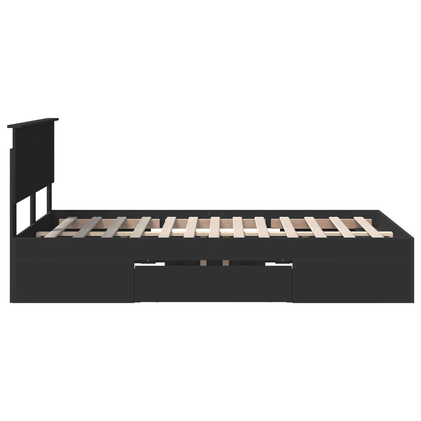 Struttura del letto Nero 120 x 200 cm Legno multistrato | homemem39