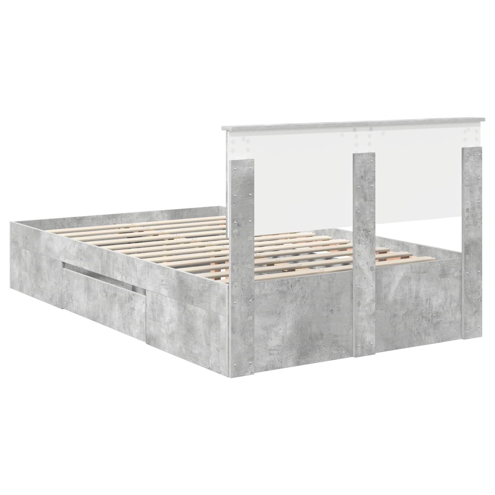 Struttura del letto con testiera Grigio cemento 120 x 200 cm | homemem39