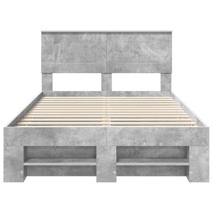 Struttura del letto con testiera Grigio cemento 120 x 200 cm