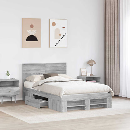 Struttura del letto con testiera Grigio Sonoma 120 x 200 cm | homemem39