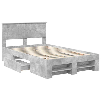 Struttura del letto con testiera Grigio cemento 120 x 200 cm | homemem39