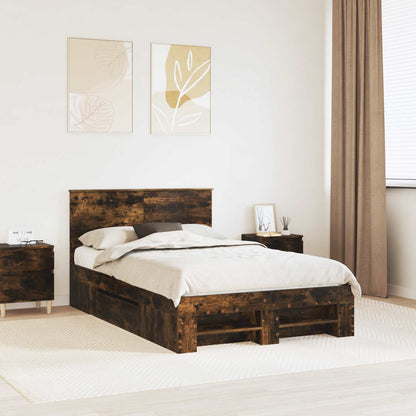 Struttura del letto Rovere fumé 120 x 200 cm Legno multistrato