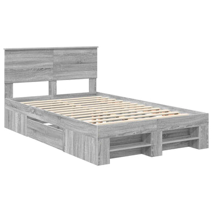 Struttura del letto con testiera Grigio Sonoma 120 x 200 cm