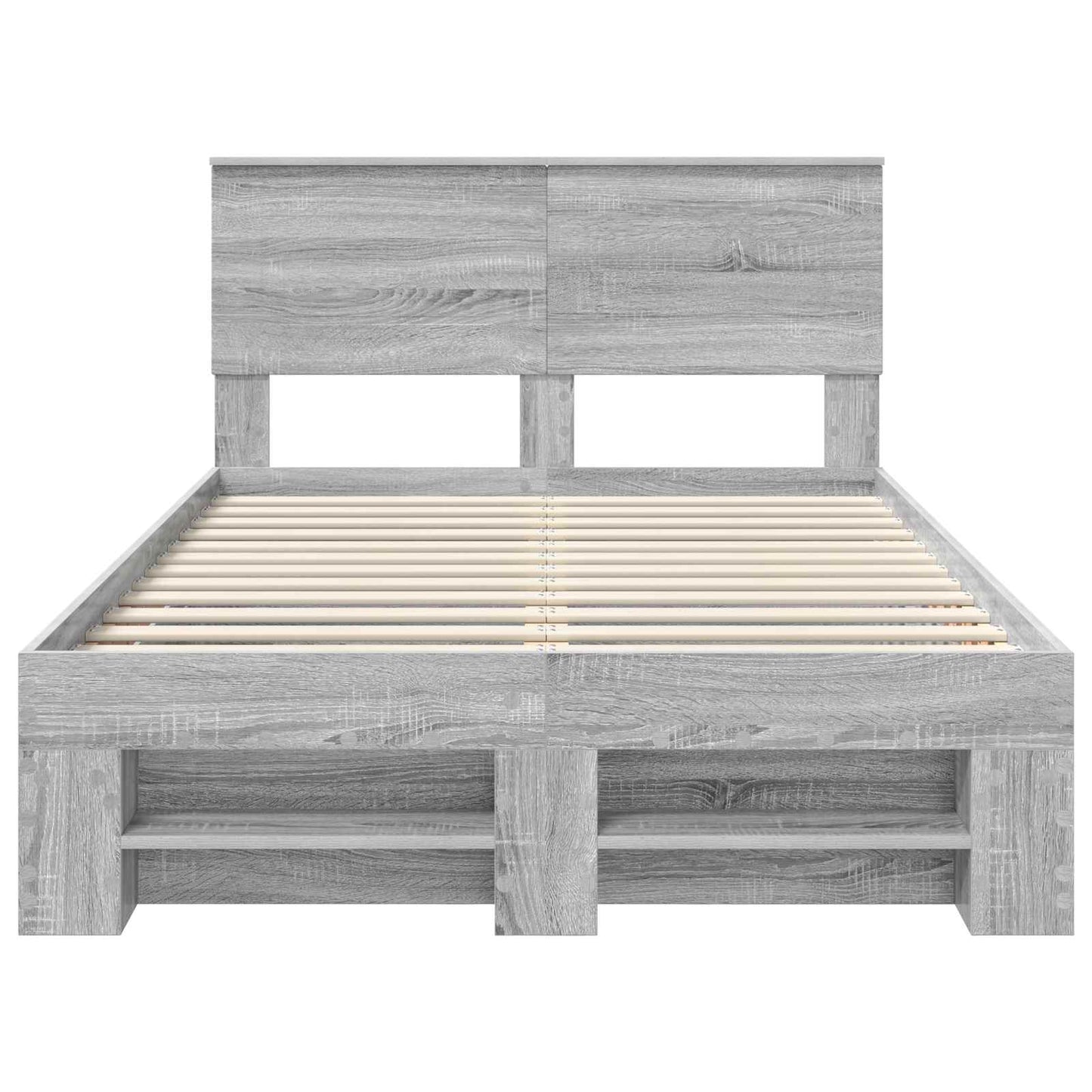 Struttura del letto con testiera Grigio Sonoma 120 x 200 cm