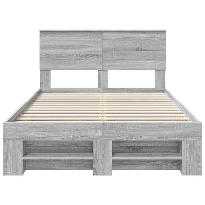 Struttura del letto con testiera Grigio Sonoma 120 x 200 cm