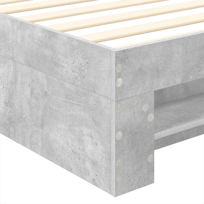 Struttura del letto con testiera Grigio cemento 100 x 200 m