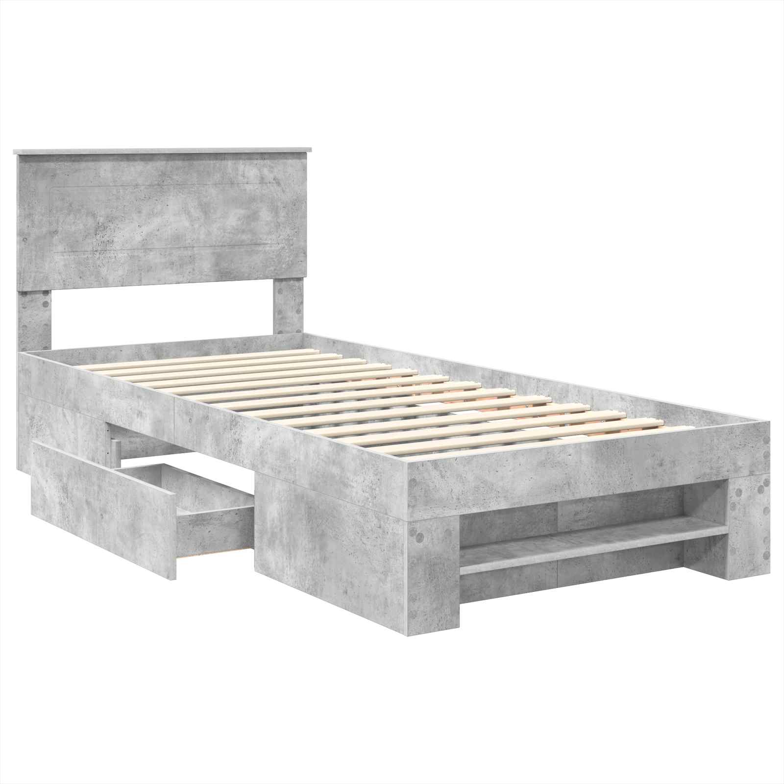 Struttura del letto con testiera Grigio cemento 100 x 200 m | homemem39