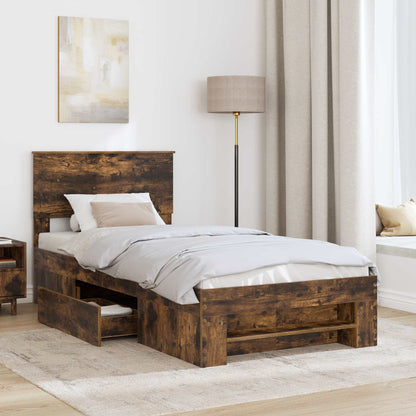 Struttura del letto Rovere fumé 100 x 200 m Legno multistrato