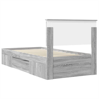 Struttura del letto Grigio Sonoma 100 x 200 m Legno multistrato | homemem39