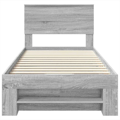 Struttura del letto Grigio Sonoma 100 x 200 m Legno multistrato