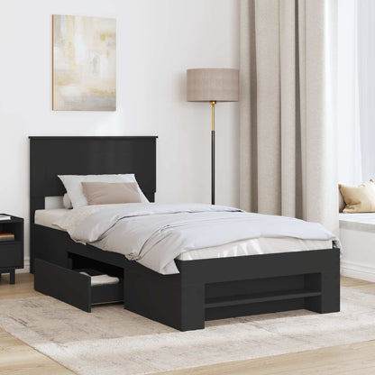 Struttura del letto Nero 90 x 200 cm Legno multistrato | homemem39