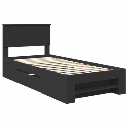 Struttura del letto Nero 90 x 200 cm Legno multistrato | homemem39