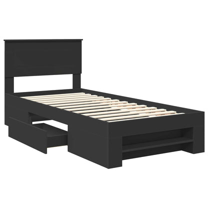 Struttura del letto Nero 90 x 200 cm Legno multistrato | homemem39