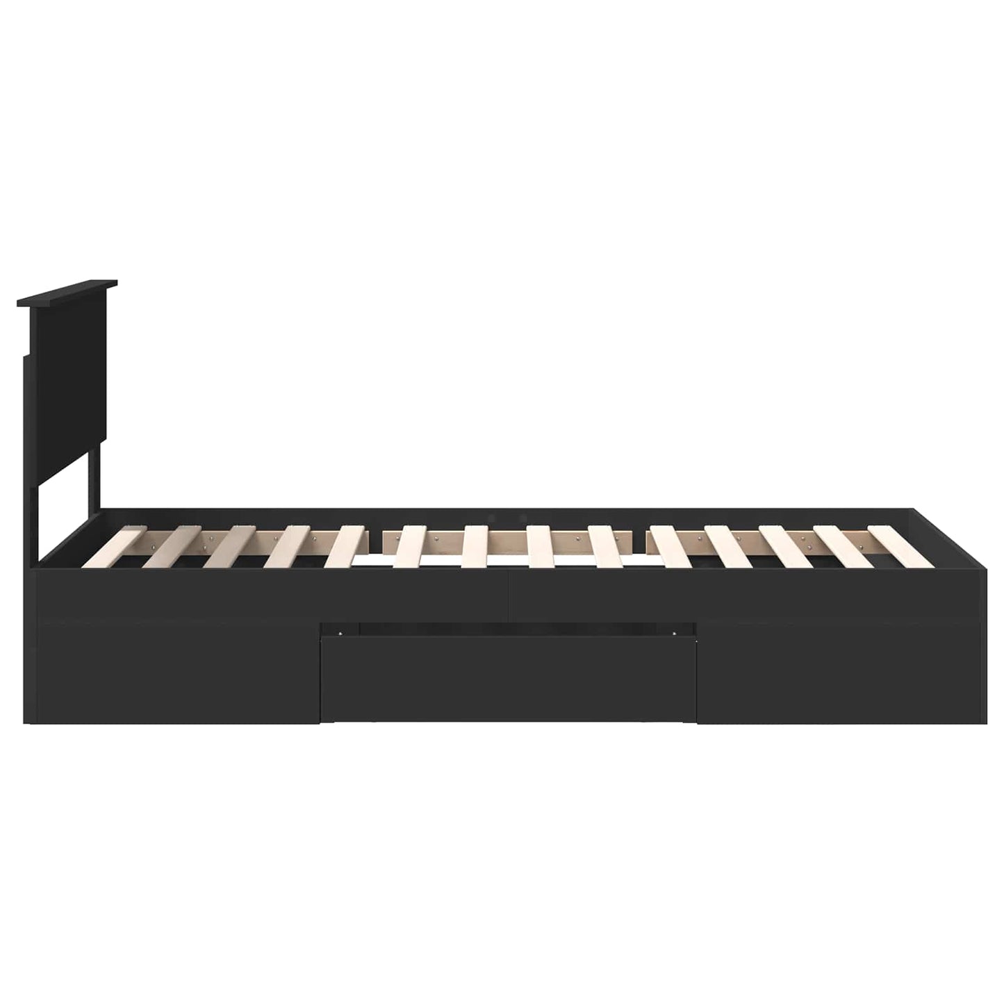 Struttura del letto Nero 90 x 200 cm Legno multistrato | homemem39