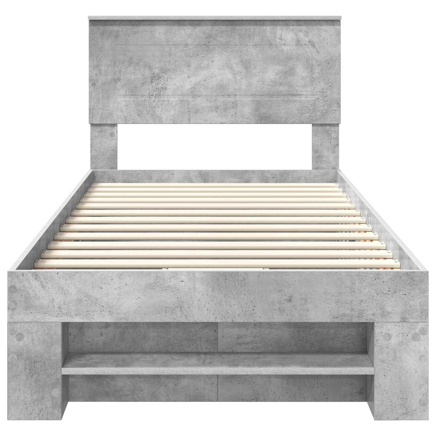Struttura del letto con testiera Grigio cemento 90 x 200 cm