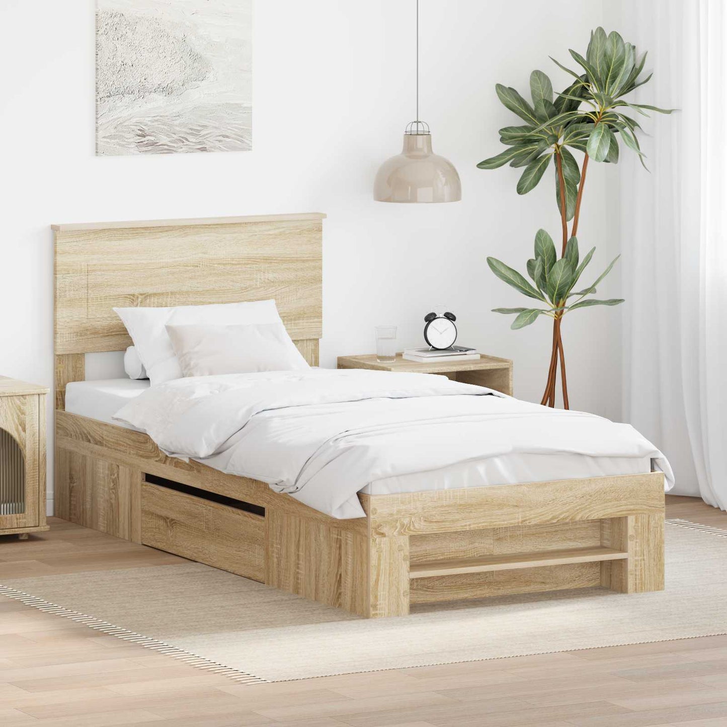 Struttura del letto Rovere Sonoma 80 x 200 cm Legno multistrato