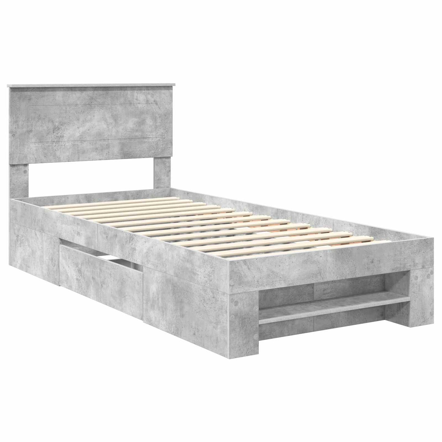 Struttura del letto con testiera Grigio cemento 80 x 200 cm