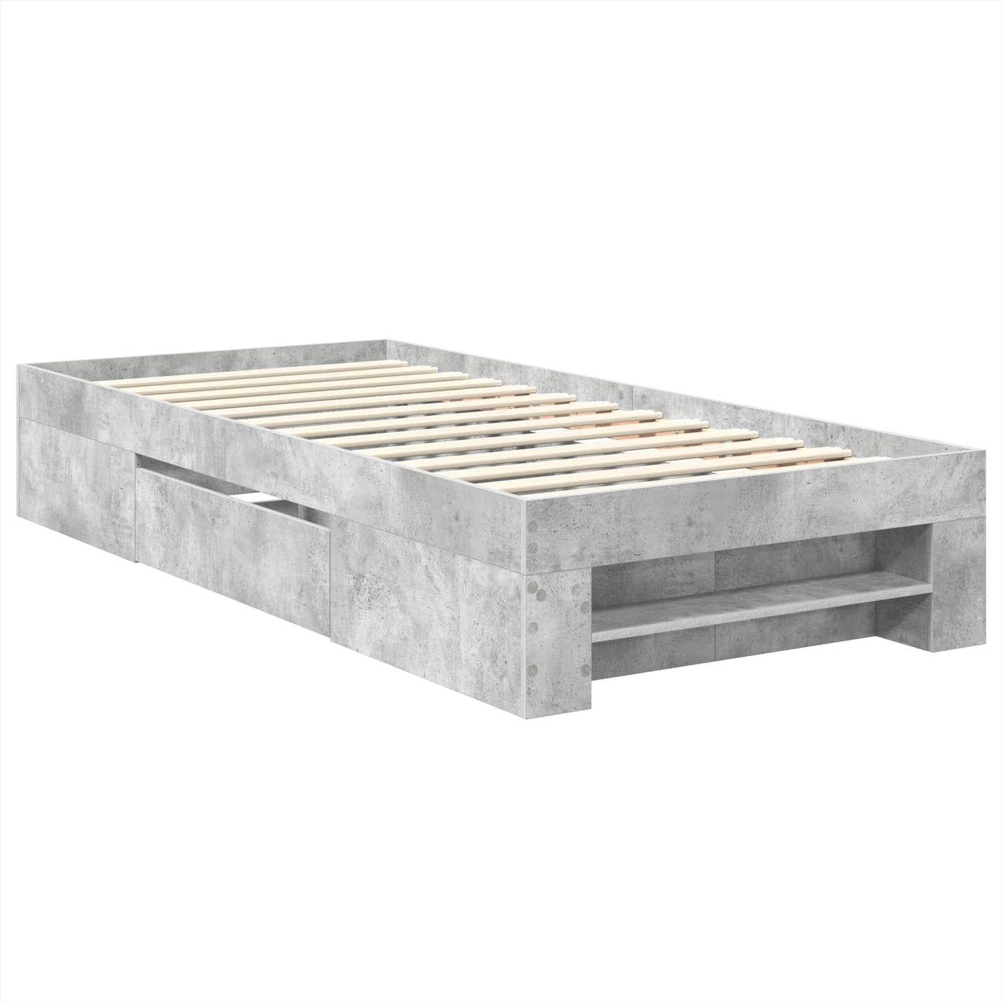 Struttura del letto con testiera Grigio cemento 80 x 200 cm