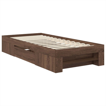 Struttura del letto con testiera Rovere Marrone 80 x 200 cm