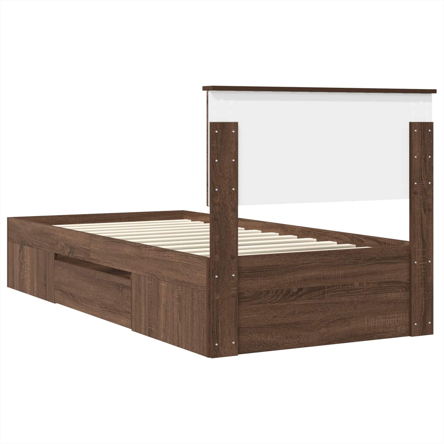 Struttura del letto con testiera Rovere Marrone 80 x 200 cm | homemem39