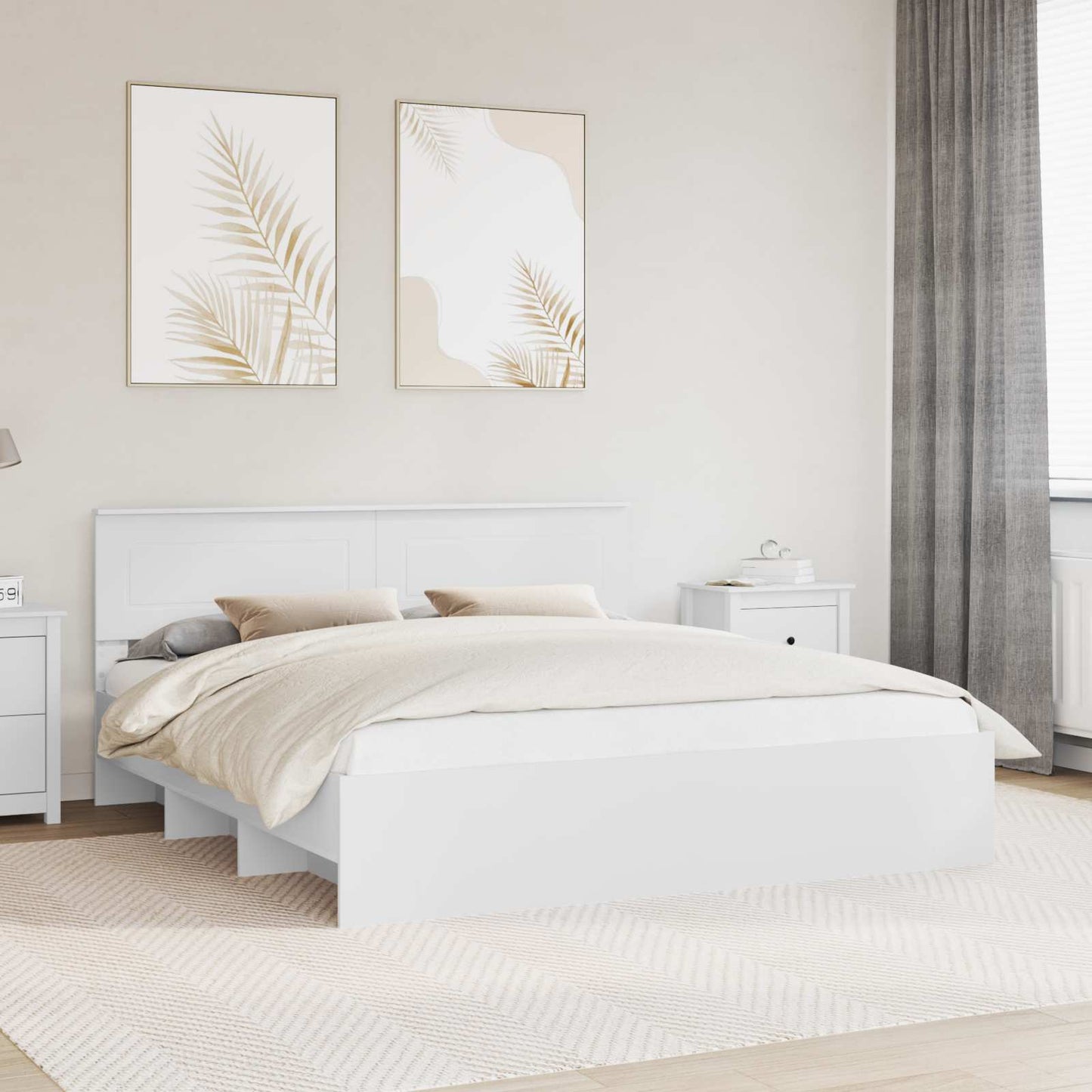 Struttura del letto Bianco 200 x 200 cm Legno multistrato